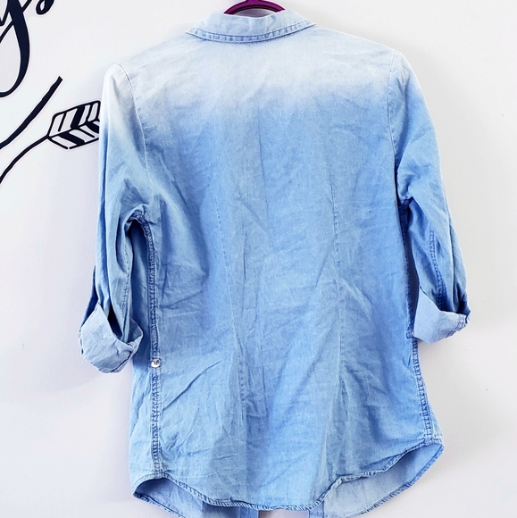 Jean Button-up Rolled Sleeves Shirt - Picture 3 of 3